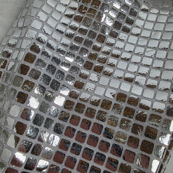 Silver Sequin Christmas Stocking White Faux Fur Top - Picture 3 of 4